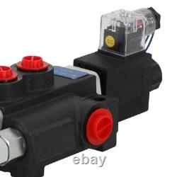 Double Acting Hydraulic Control Valve 12V DC Solenoid 13 GPM 3600 PSI ISO 4400