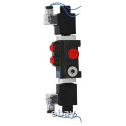 Double Acting Hydraulic Control Valve 12V Solenoid 4 Way 3 Position 13 GPM SAE