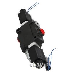 Double Acting Hydraulic Control Valve 12V Solenoid 4 Way 3 Position 13 GPM SAE