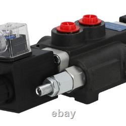 Double Acting Hydraulic Control Valve 12V Solenoid 4 Way 3 Position 13 GPM SAE