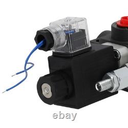Double Acting Hydraulic Control Valve 12V Solenoid 4 Way 3 Position 13 GPM SAE