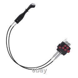 Double Spool Hydraulic Control Valve 21GPM Remote Cable Kit 3625PSI G1/2 Port