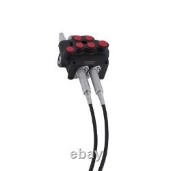Double Spool Hydraulic Control Valve 21GPM Remote Cable Kit 3625PSI G1/2 Port