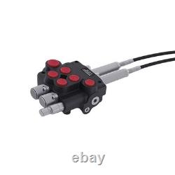 Double Spool Hydraulic Control Valve 21GPM Remote Cable Kit 3625PSI G1/2 Port