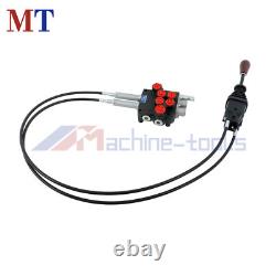 Dual Spool Hydraulic Valve 21GPM Remote Control Kit Heat-Resistant Cables