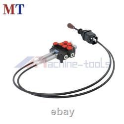 Dual Spool Hydraulic Valve 21GPM Remote Control Kit Heat-Resistant Cables