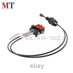 Dual Spool Hydraulic Valve 21GPM Remote Control Kit Heat-Resistant Cables
