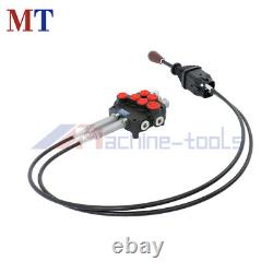 Dual Spool Hydraulic Valve 21GPM Remote Control Kit Heat-Resistant Cables