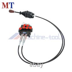 Dual Spool Hydraulic Valve 21GPM Remote Control Kit Heat-Resistant Cables
