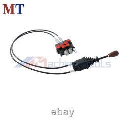Dual Spool Hydraulic Valve 21GPM Remote Control Kit Heat-Resistant Cables