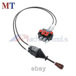 Dual Spool Hydraulic Valve 21GPM Remote Control Kit Heat-Resistant Cables