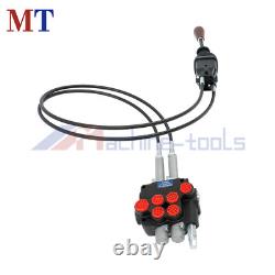 Dual Spool Hydraulic Valve 21GPM Remote Control Kit Heat-Resistant Cables