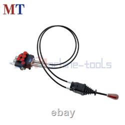 Dual Spool Hydraulic Valve 21GPM Remote Control Kit Heat-Resistant Cables