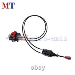Dual Spool Hydraulic Valve 21GPM Remote Control Kit Heat-Resistant Cables