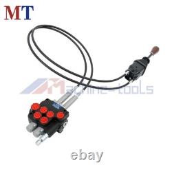 Dual Spool Hydraulic Valve 21GPM Remote Control Kit Heat-Resistant Cables