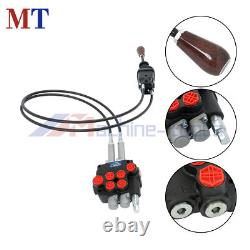 Dual Spool Hydraulic Valve 21GPM Remote Control Kit Heat-Resistant Cables
