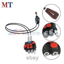 Dual Spool Hydraulic Valve 21GPM Remote Control Kit Heat-Resistant Cables