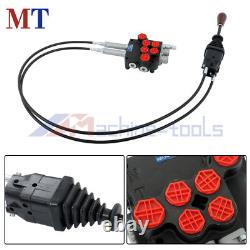 Dual Spool Hydraulic Valve 21GPM Remote Control Kit Heat-Resistant Cables
