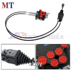 Dual Spool Hydraulic Valve 21GPM Remote Control Kit Heat-Resistant Cables