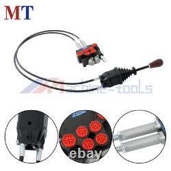Dual Spool Hydraulic Valve 21GPM Remote Control Kit Heat-Resistant Cables