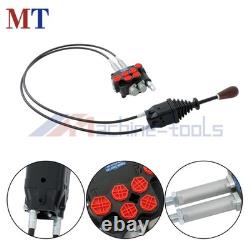 Dual Spool Hydraulic Valve 21GPM Remote Control Kit Heat-Resistant Cables