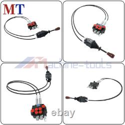 Dual Spool Hydraulic Valve 21GPM Remote Control Kit Heat-Resistant Cables