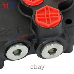 Dual Spool Hydraulic Valve 21GPM Remote Control Kit Heat-Resistant Cables