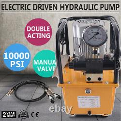 Electric Driven Hydraulic Pump Double Acting Pedal Solenoid Valve Control NEW US