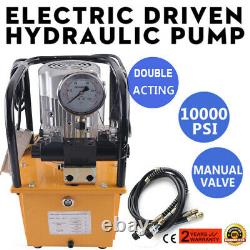 Electric Driven Hydraulic Pump Double Acting Pedal Solenoid Valve Control NEW US