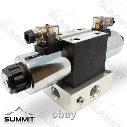 Electric Hydraulic Double Acting Control Valve with Rocker Switch, 1 Spool, 25 GPM