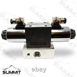Electric Hydraulic Double Acting Control Valve with Rocker Switch, 1 Spool, 25 GPM