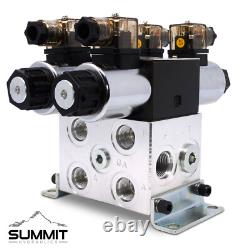 Electric Hydraulic Double Acting Control Valve with Rocker Switch, 2 Spool, 15 GPM