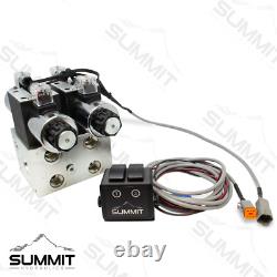 Electric Hydraulic Double Acting Control Valve with Rocker Switch, 2 Spool, 25 GPM