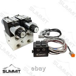 Electric Hydraulic Double Acting Control Valve with Rocker Switch, 2 Spool, 25 GPM