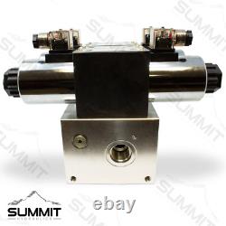 Electric Hydraulic Double Acting Control Valve with Rocker Switch, 2 Spool, 25 GPM