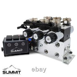 Electric Hydraulic Double Acting Control Valve with Rocker Switch, 3 Spool, 15 GPM