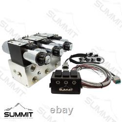 Electric Hydraulic Double Acting Control Valve with Rocker Switch, 3 Spool, 25 GPM