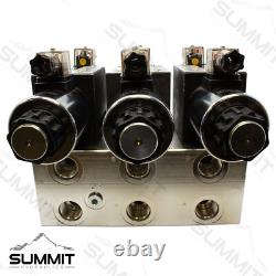 Electric Hydraulic Double Acting Control Valve with Rocker Switch, 3 Spool, 25 GPM