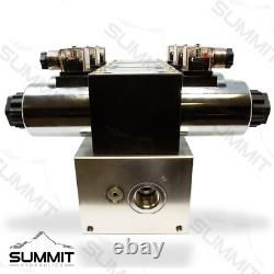 Electric Hydraulic Double Acting Control Valve with Rocker Switch, 3 Spool, 25 GPM