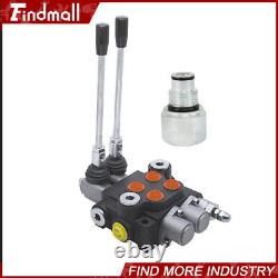 Findmall 2 Spool Hydraulic Control Valve Double Acting 13 GPM +Conversion Plug