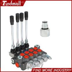 Findmall 4 Spool Hydraulic Directional Control Valve 11GPM +Conversion Plug BSPP