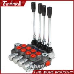 Findmall 4 Spool Hydraulic Directional Control Valve 11GPM +Conversion Plug BSPP