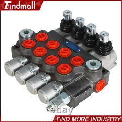 Findmall 4 Spool Hydraulic Directional Control Valve 11GPM +Conversion Plug BSPP