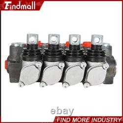 Findmall 4 Spool Hydraulic Directional Control Valve 11GPM +Conversion Plug BSPP