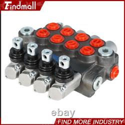 Findmall 4 Spool Hydraulic Directional Control Valve 11GPM +Conversion Plug BSPP