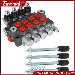 Findmall 4 Spool Hydraulic Directional Control Valve 11GPM +Conversion Plug BSPP