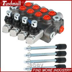 Findmall 4 Spool Hydraulic Directional Control Valve 11GPM +Conversion Plug BSPP