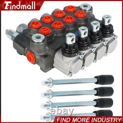 Findmall 4 Spool Hydraulic Directional Control Valve 11GPM +Conversion Plug BSPP