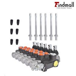 Findmall 6 Spool Hydraulic Control Valve Acting 13 GPM 3600 PSI +Conversion Plug
