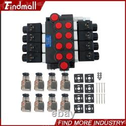 Findmall Heavy Duty 4 Spool Hydraulic Control Valve 12V DC 13 GPM 3600 PSI